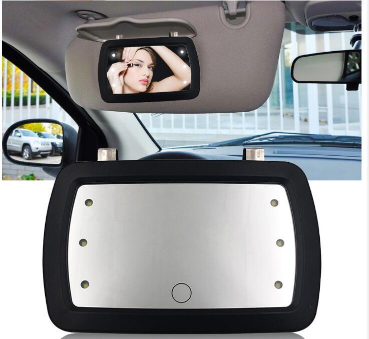 Car Makeup Mirror Sun Visor With Finger Touch